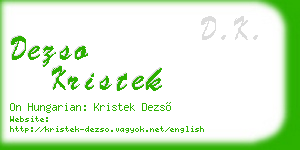 dezso kristek business card